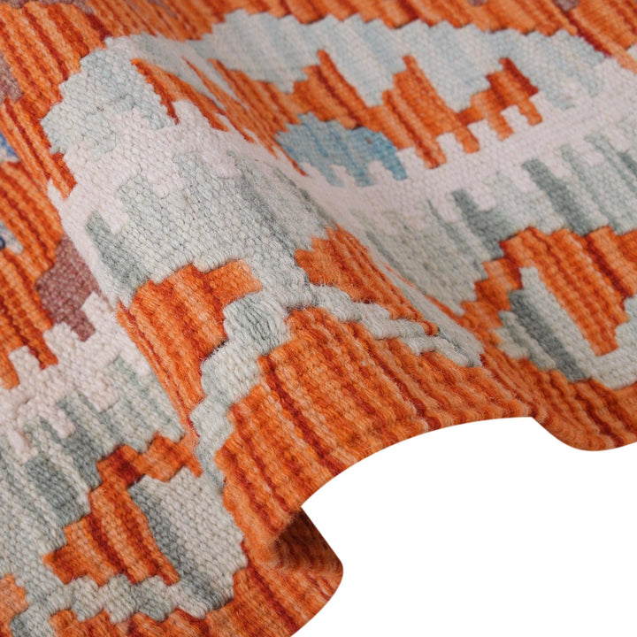 Hand Woven Wool Kelim Runner 2' 7" x 7' 1" - No. AL69702