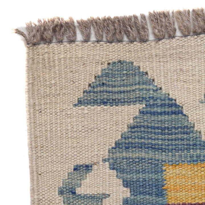 Colorful Flat-Weave Wool Kilim Runner 2' 0" x 6' 10" - No. AL97698