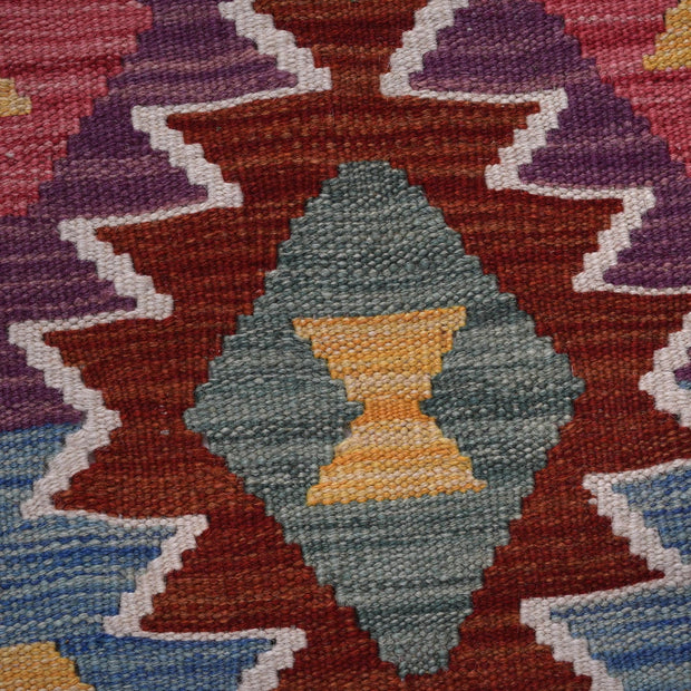 Colorful Flat-Weave Wool Kilim Runner 2' 0" x 6' 10" - No. AL97698