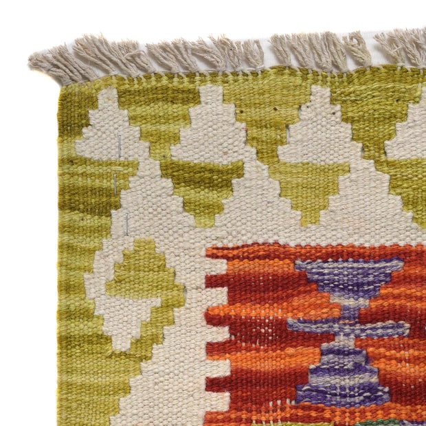 Colorful Flat-Weave Wool Kilim Runner 2' 3" x 6' 6" - No. AL90972