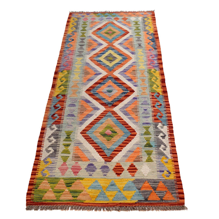 Hand Woven Wool Kelim Runner 2' 2" x 6' 2" - No. AL61850