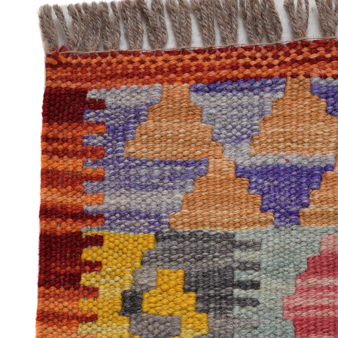 Hand Woven Wool Kelim Runner 2' 2" x 6' 2" - No. AL61850