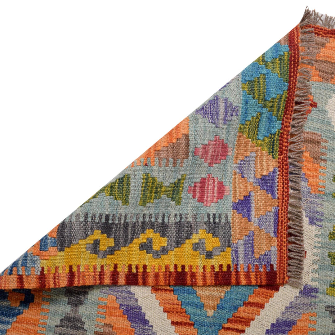 Hand Woven Wool Kelim Runner 2' 2" x 6' 2" - No. AL61850