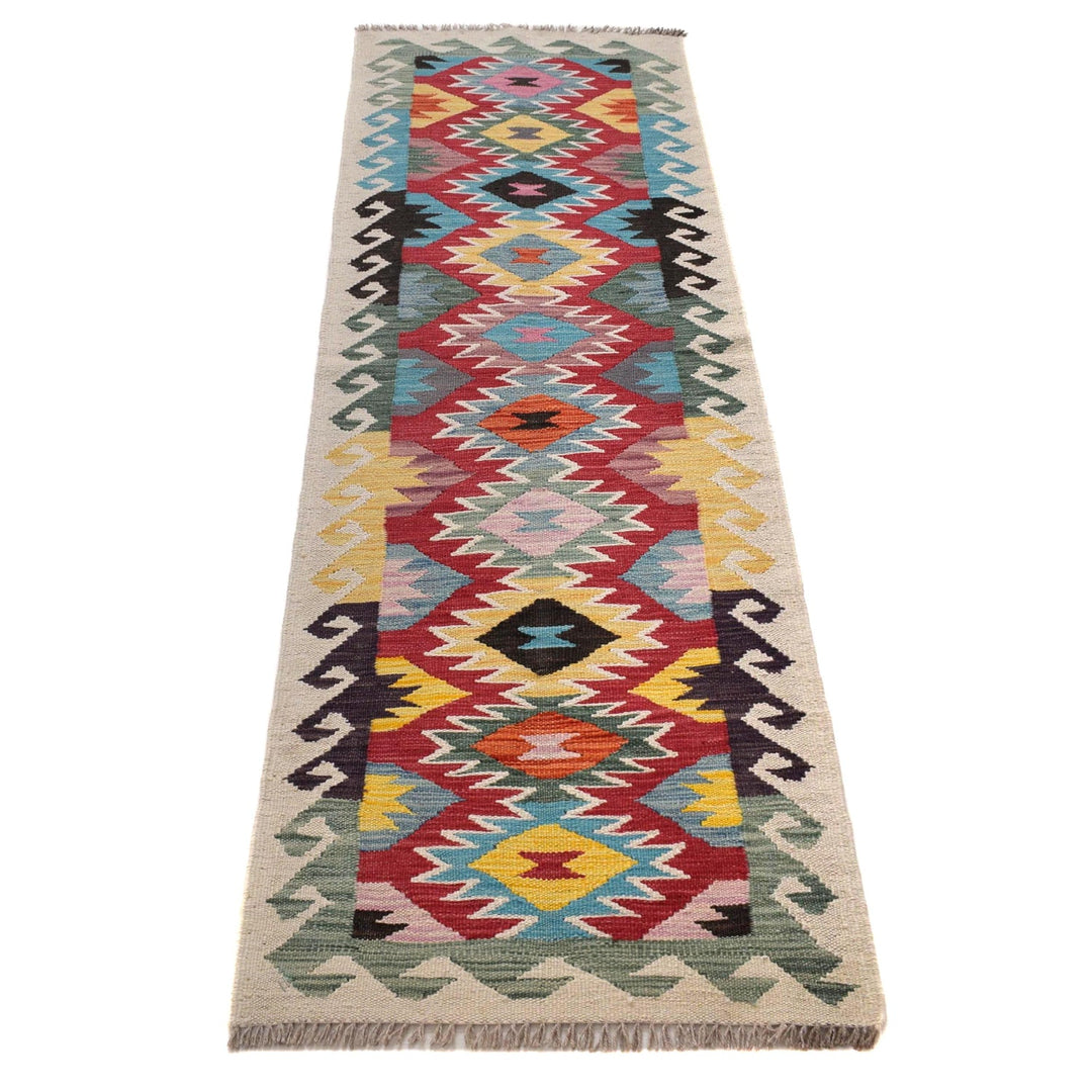 Handmade Turkish Design Wool Kilim Runner 1' 11" x 6' 7" - No. AL58203