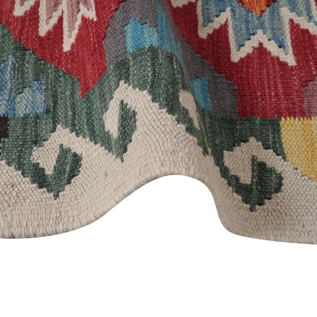 Handmade Turkish Design Wool Kilim Runner 1' 11" x 6' 7" - No. AL58203