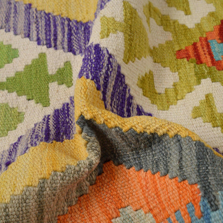 Afghan Vegetable Kilim Rug 2' 3" x 6' 6" Flat-Weave field
