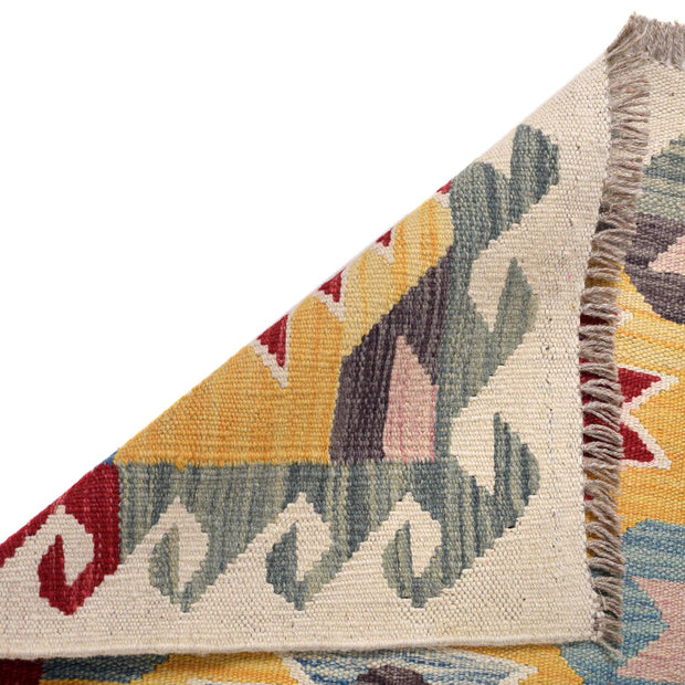 Colorful Flat-Weave Wool Kilim Runner 2' 2" x 6' 7" - No. AL98473