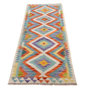 Handmade Turkish Design Wool Kilim Runner 2' 2" x 6' 3" - No. AL80481