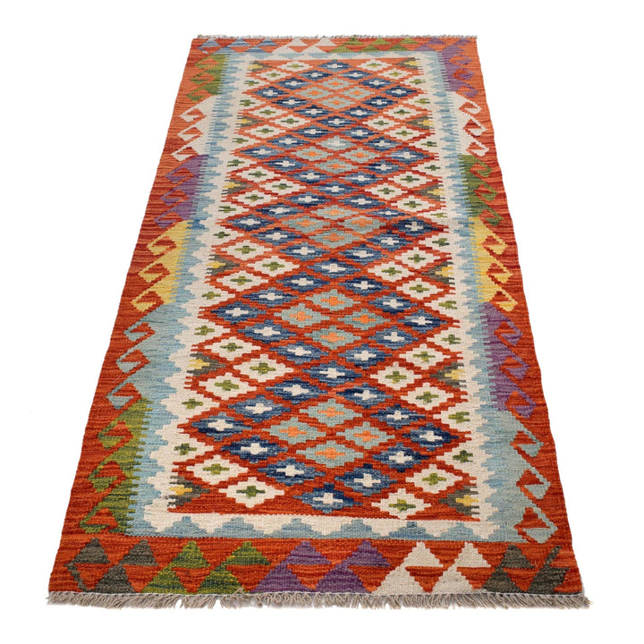 Hand Made Afghan Kilim Runner 2' 7" x 6' 5" - No. AL10462