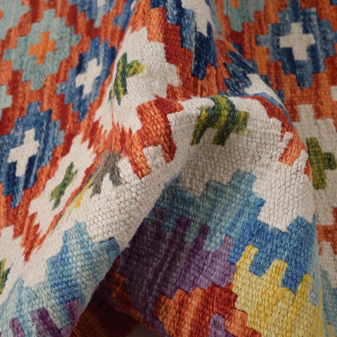 Hand Made Afghan Kilim Runner 2' 7" x 6' 5" - No. AL10462