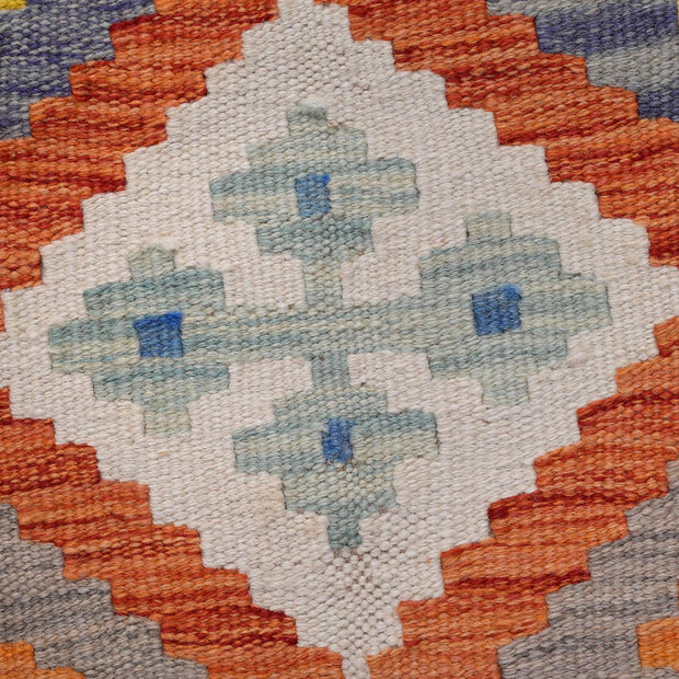 Colorful Flat-Weave Wool Kilim Runner 2' 8" x 6' 6" - No. AL84018