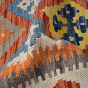 Colorful Flat-Weave Wool Kilim Runner 2' 8" x 6' 6" - No. AL84018