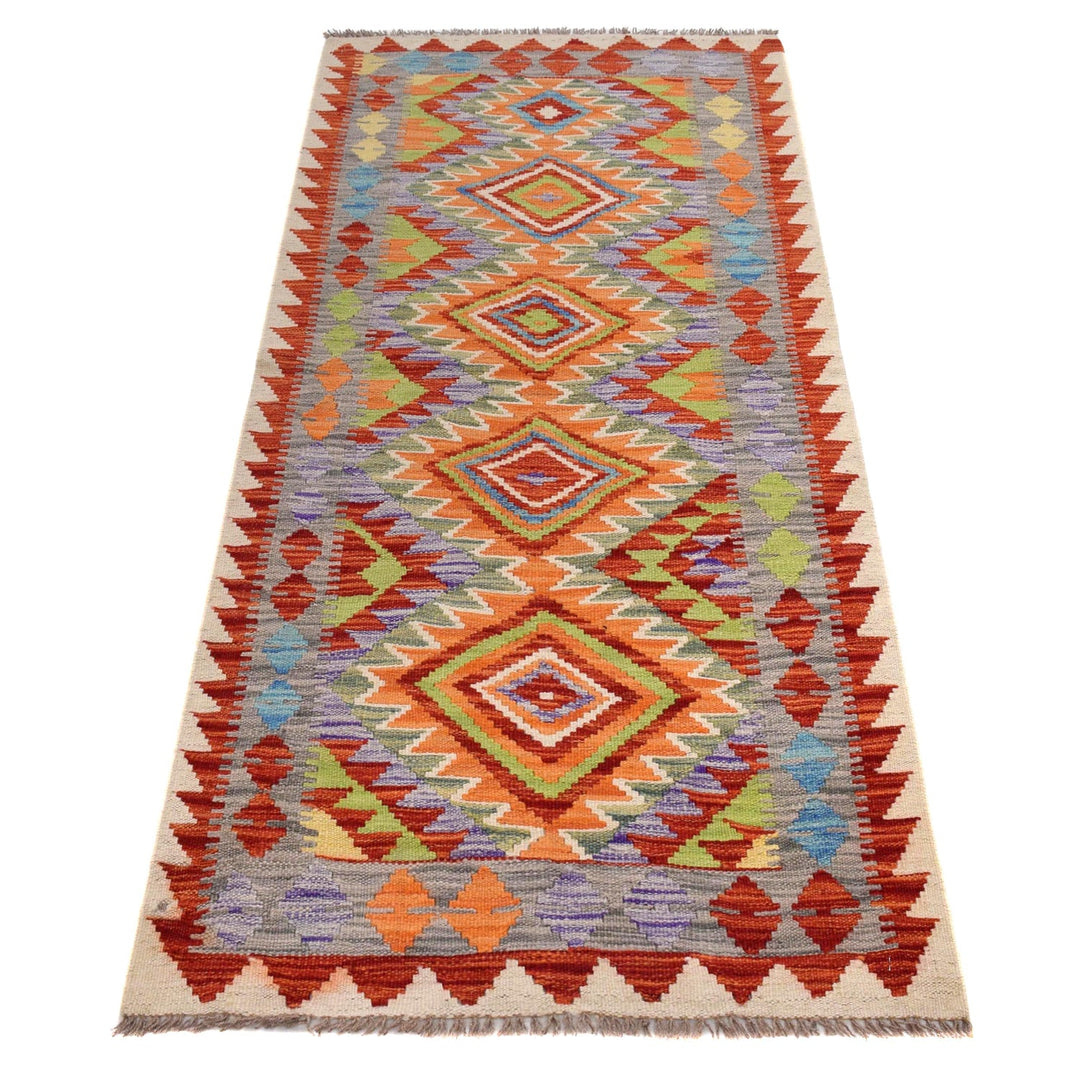 Hand Knotted Afghan Style Kilim Runner 2' 5" x 6' 2" - No. AL49430