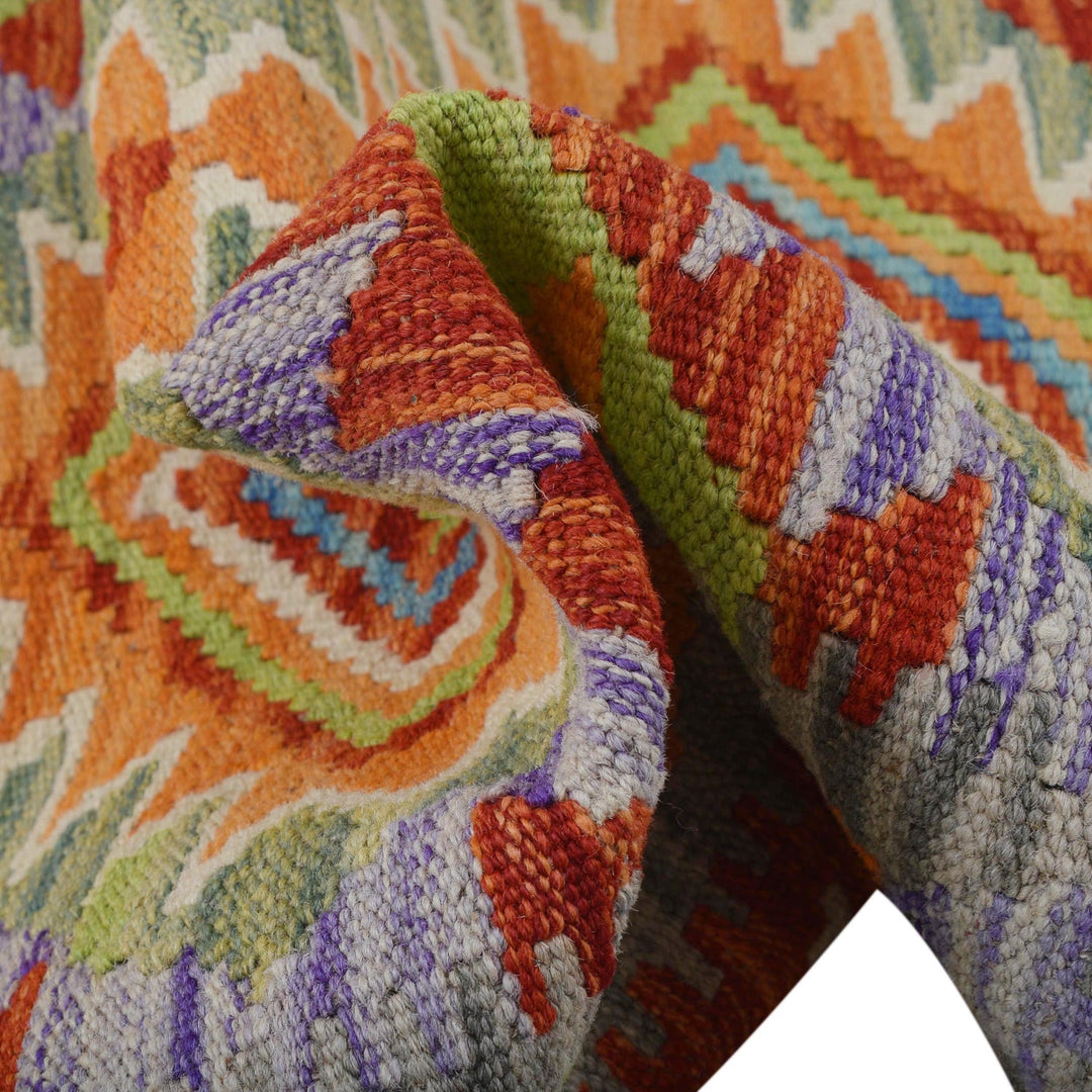 Hand Knotted Afghan Style Kilim Runner 2' 5" x 6' 2" - No. AL49430