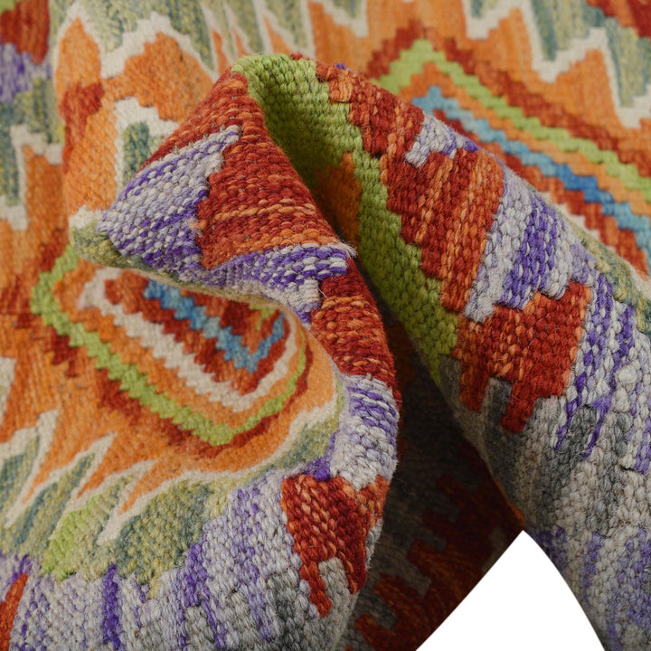 Hand Knotted Afghan Style Kilim Runner 2' 5" x 6' 2" - No. AL49430