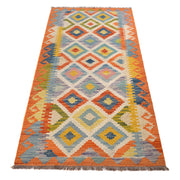 Hand Woven Wool Kelim Runner 2' 8" x 6' 9" - No. AL37699