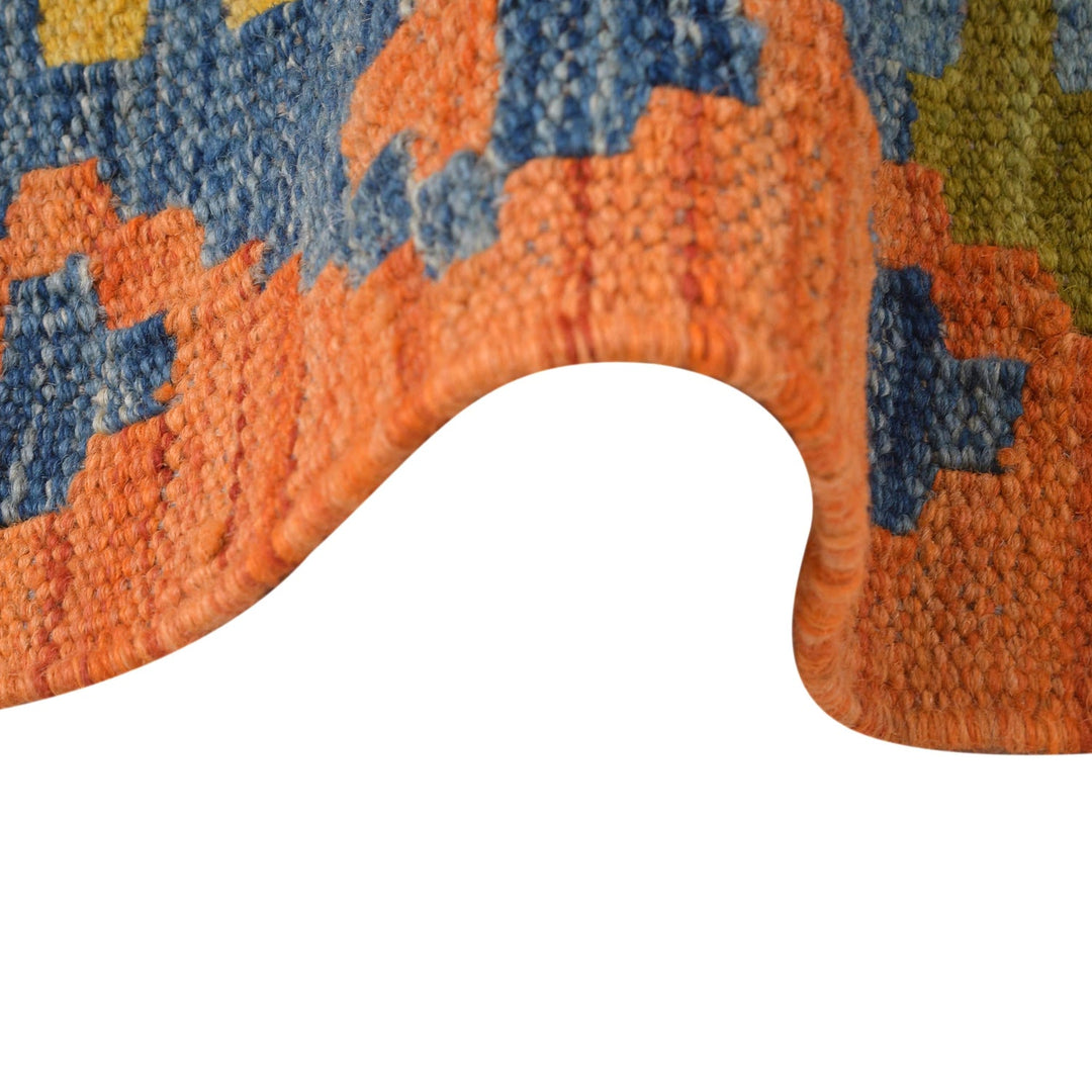 Hand Woven Wool Kelim Runner 2' 8" x 6' 9" - No. AL37699