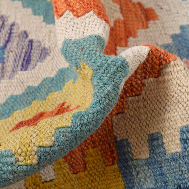 Hand Woven Wool Kelim Runner 2' 8" x 6' 9" - No. AL37699