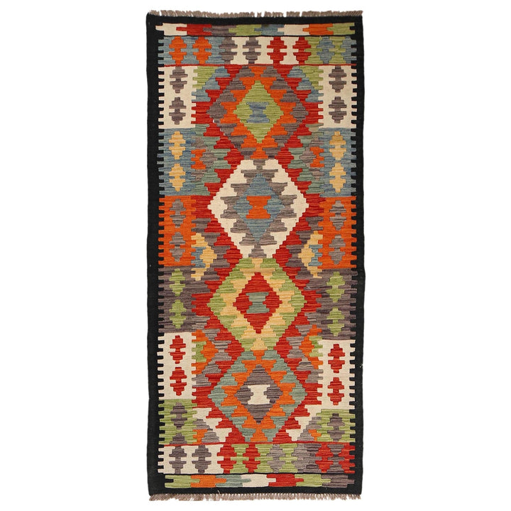Handmade Turkish Design Wool Kilim Runner 2' 9" x 6' 4" - No. AL44634