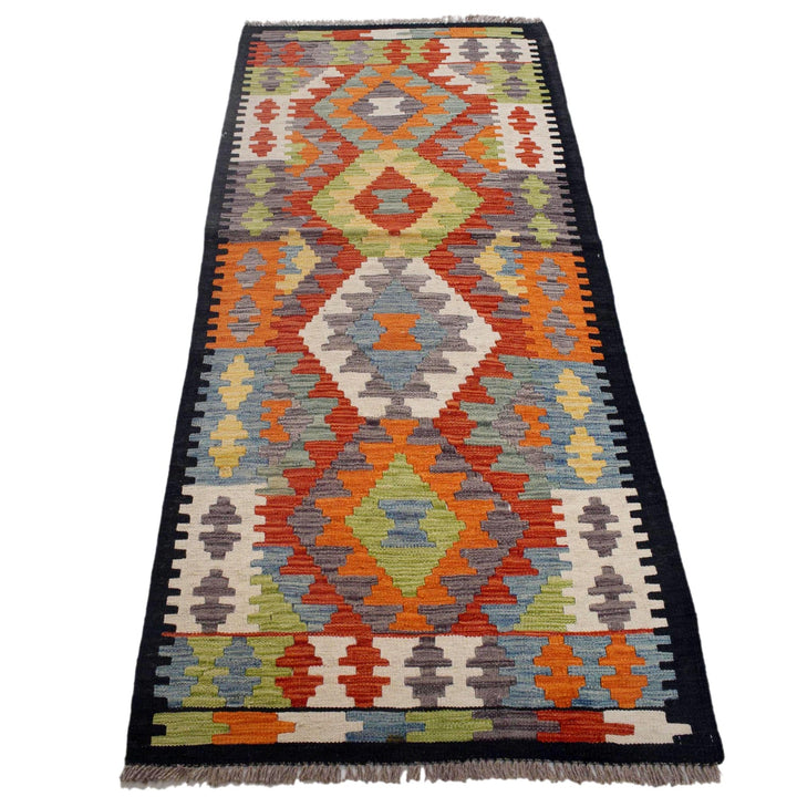 Handmade Turkish Design Wool Kilim Runner 2' 9" x 6' 4" - No. AL44634
