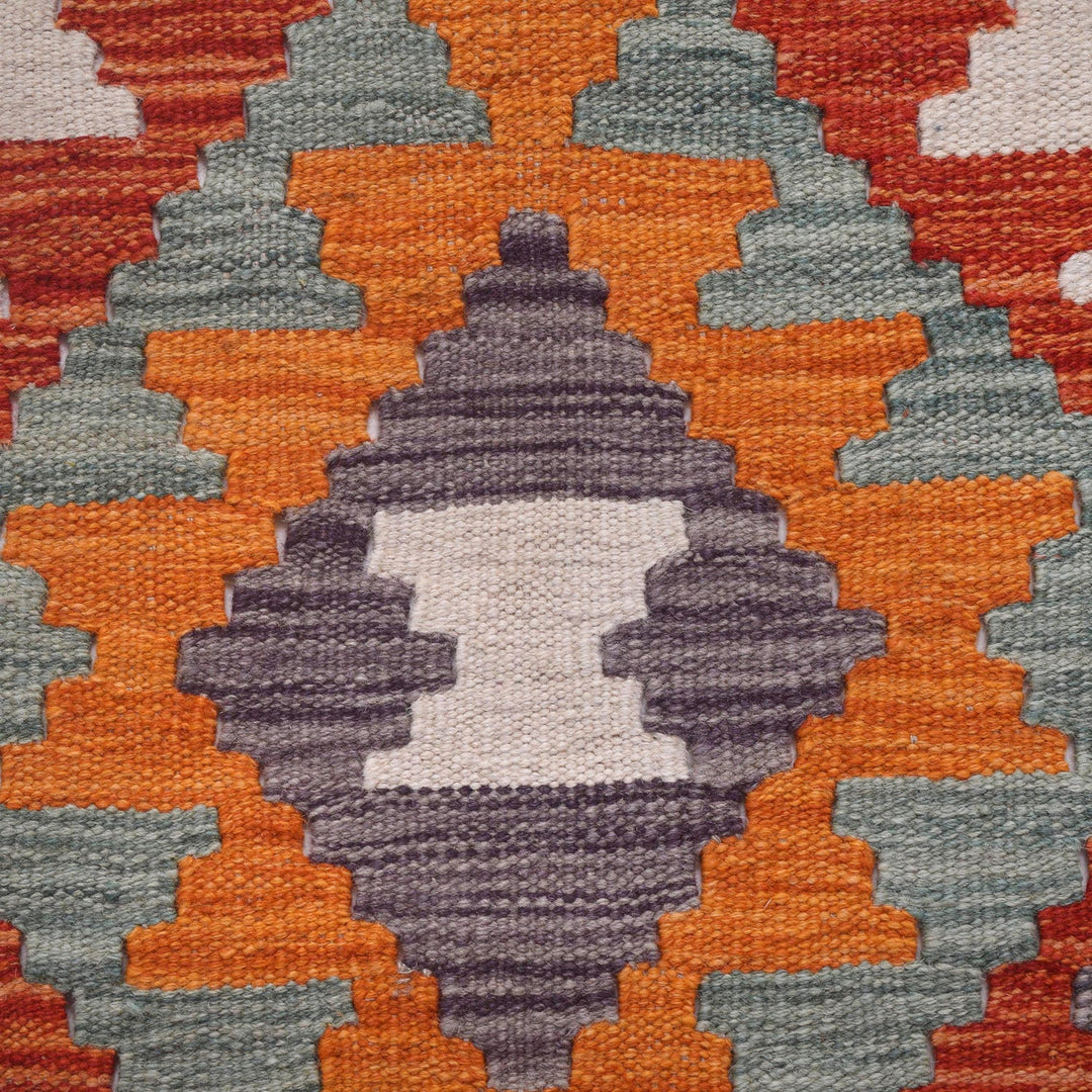 Handmade Turkish Design Wool Kilim Runner 2' 9" x 6' 4" - No. AL44634