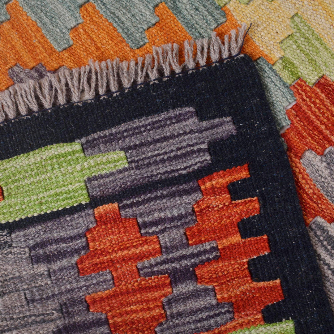 Handmade Turkish Design Wool Kilim Runner 2' 9" x 6' 4" - No. AL44634