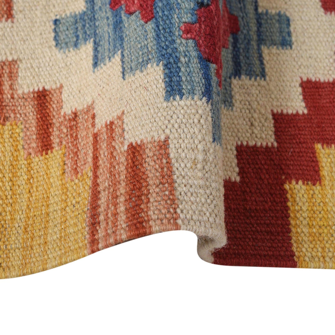 Colorful Flat-Weave Wool Kilim Runner 1' 9" x 5' 7" - No. AL38608