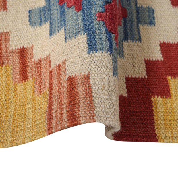 Colorful Flat-Weave Wool Kilim Runner 1' 9" x 5' 7" - No. AL38608
