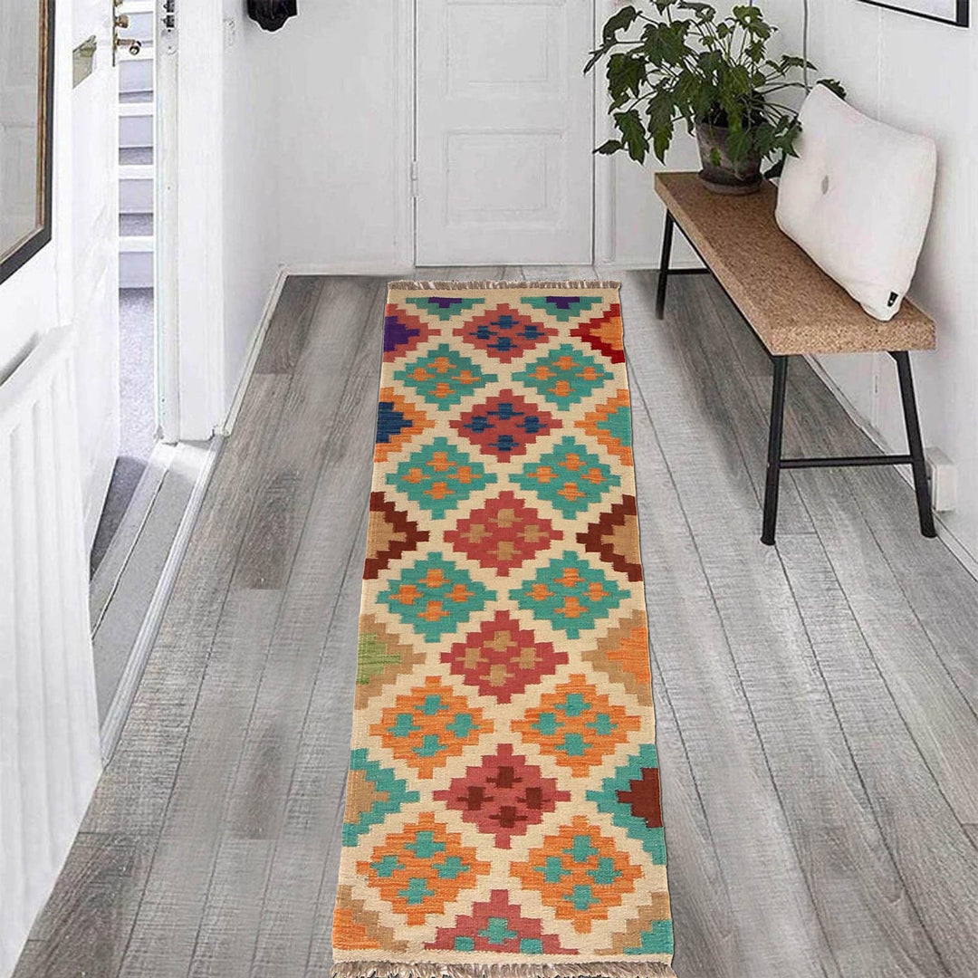 Hand Made Afghan Kilim Runner 1' 7" x 4' 9" - No. AL70001
