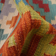 Colorful Flat-Weave Wool Kilim Runner 1' 8" x 4' 9" - No. AL71648