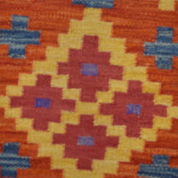 Colorful Flat-Weave Wool Kilim Runner 1' 8" x 4' 11" - No. AL81920