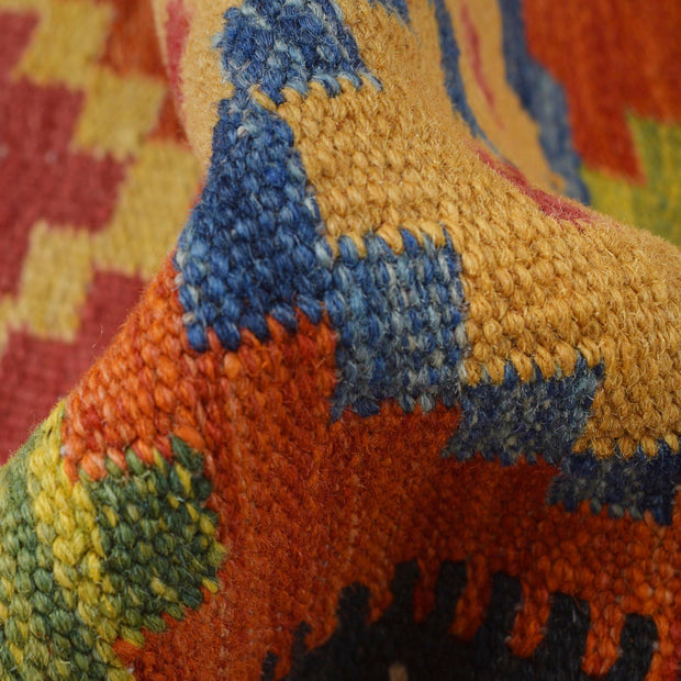 Colorful Flat-Weave Wool Kilim Runner 1' 8" x 4' 11" - No. AL81920