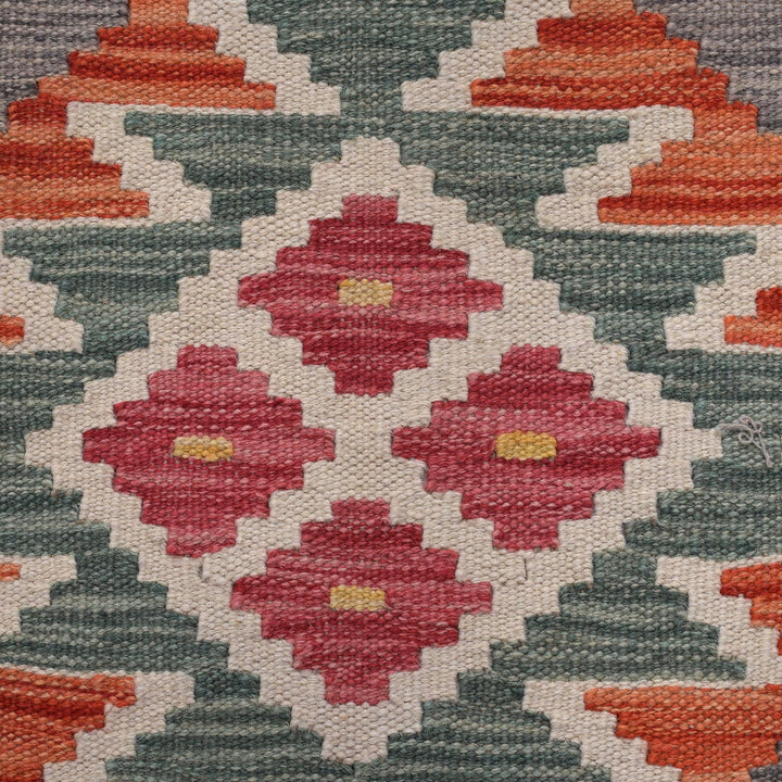 Hand Knotted Afghan Style Kilim Runner 2' 9" x 8' 0" - No. AL66167