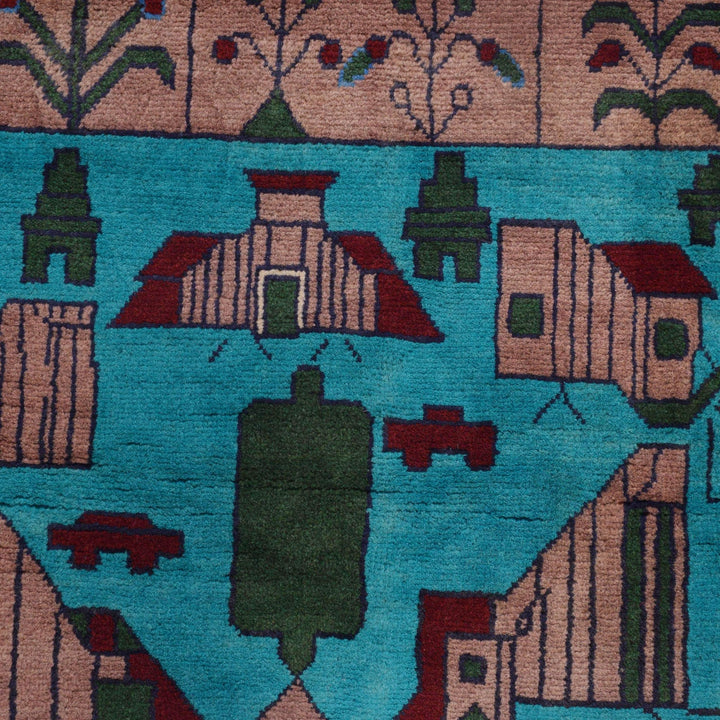 Handcrafted Afghan War Rug 4' 0" x 6' 0" - No. AL24000