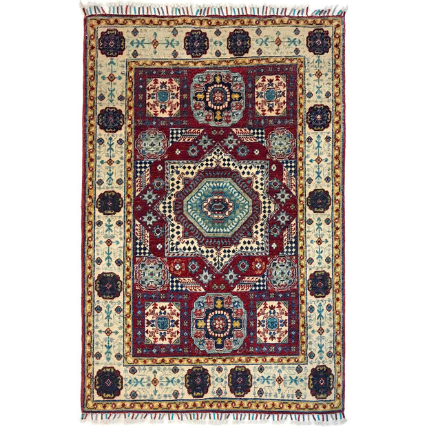 Red Color Mamluk Carpet 3' 3" x 4' 11" - No. AL79298