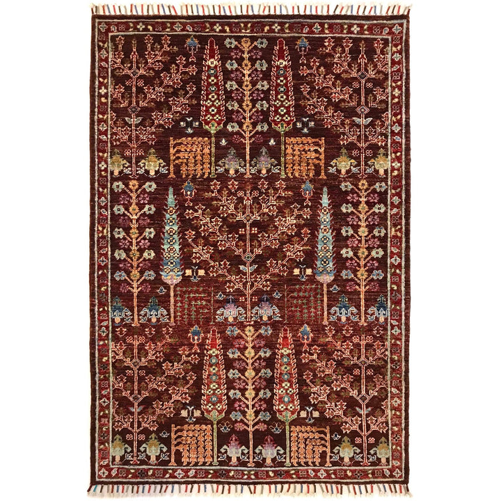 Hand Knotted Modern Tree of Life Rug 3' 5" x 5' 0" - No. AL12577