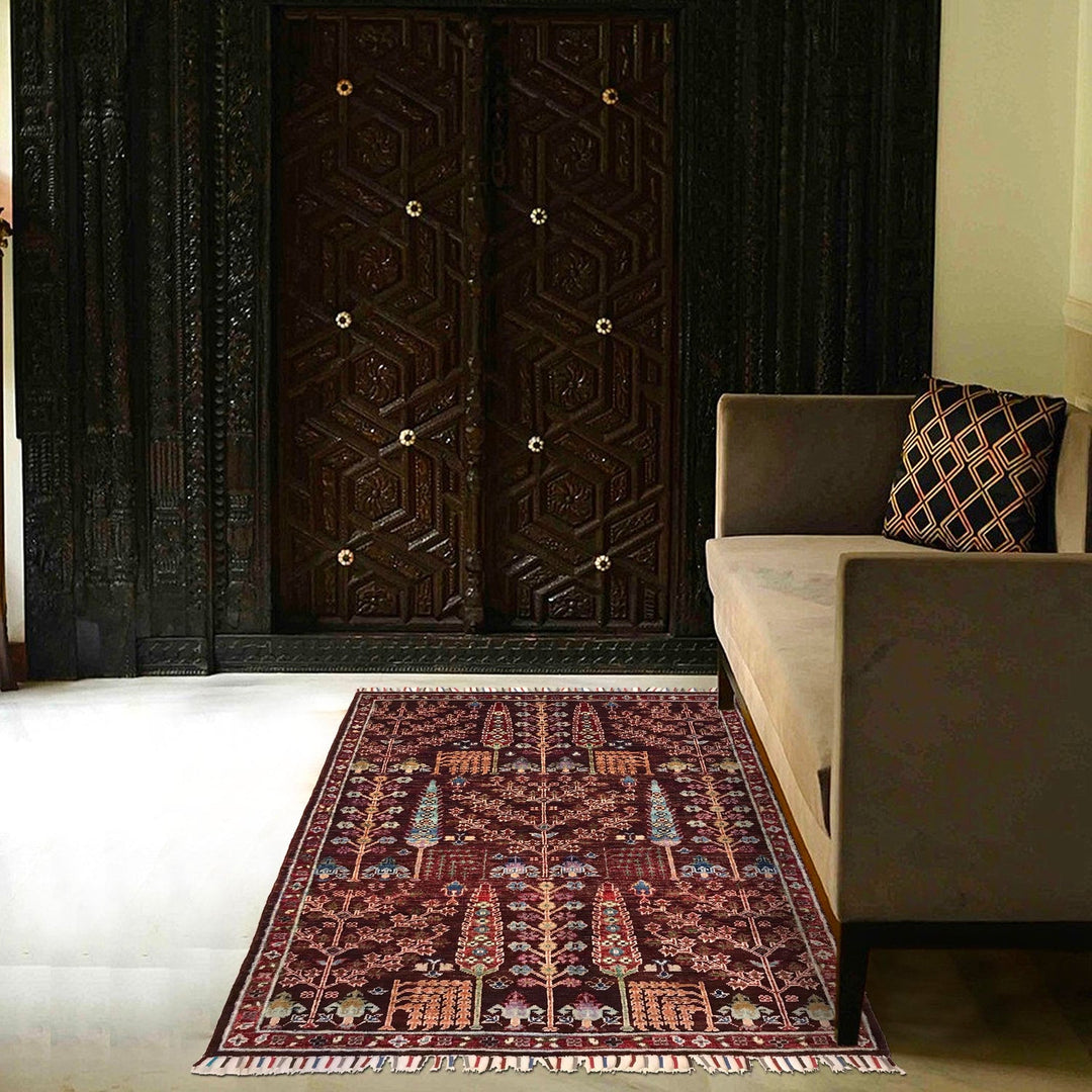 Hand Knotted Modern Tree of Life Rug 3' 5" x 5' 0" - No. AL12577