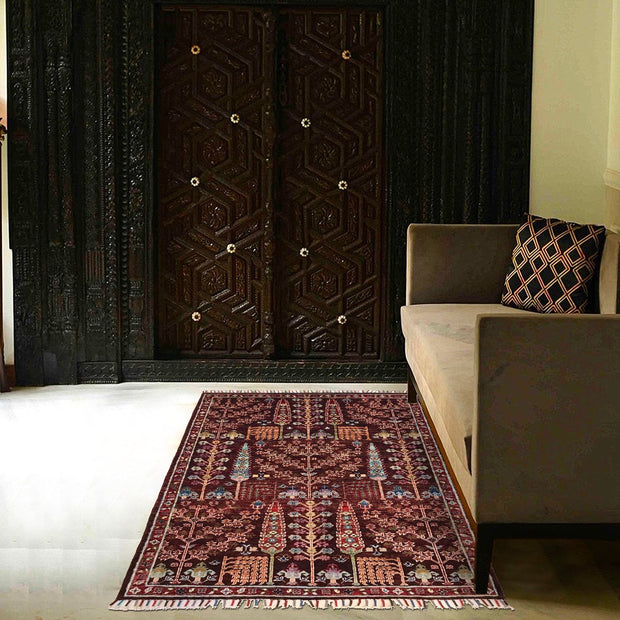 Hand Knotted Modern Tree of Life Rug 3' 5" x 5' 0" - No. AL12577