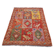 Handmade Turkish Design Wool Kilim 3' 2" x 4' 9" - No. AL55340