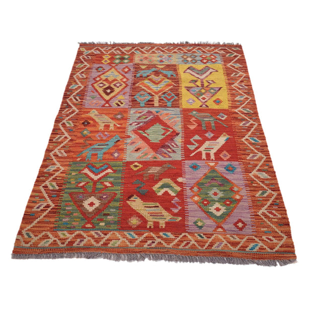 Handmade Turkish Design Wool Kilim 3' 2" x 4' 9" - No. AL55340