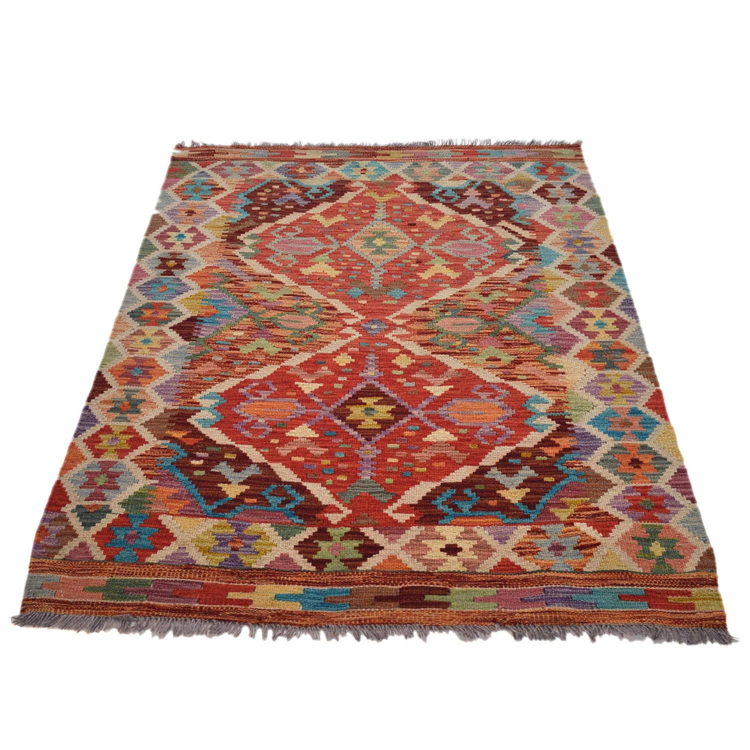 Handmade Afghan Vegetable Kilim 3' 5" x 4' 8" - No. AL56746