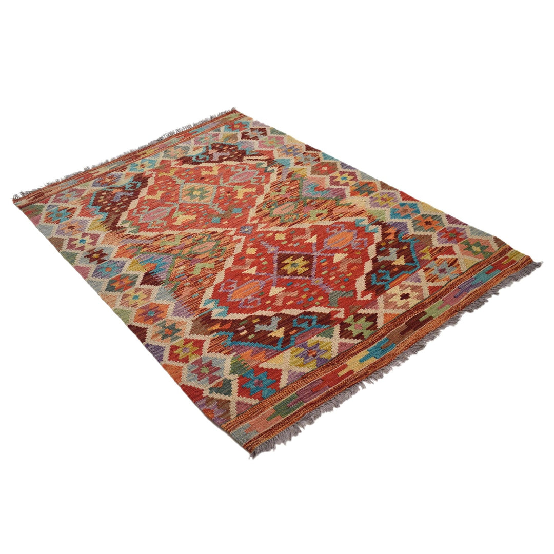 Handmade Afghan Vegetable Kilim 3' 5" x 4' 8" - No. AL56746