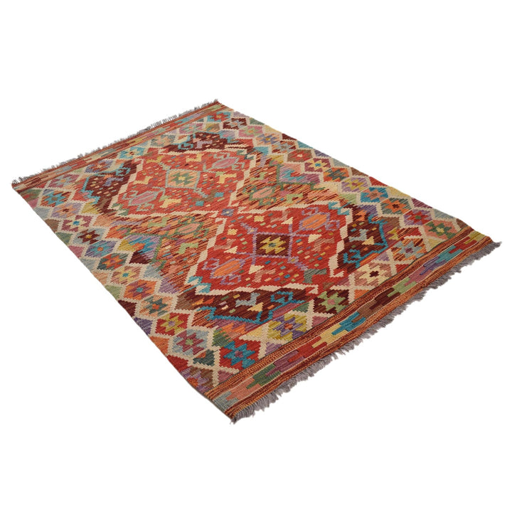 Handmade Afghan Vegetable Kilim 3' 5" x 4' 8" - No. AL56746