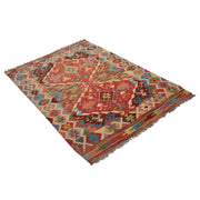 Handmade Afghan Vegetable Kilim 3' 5" x 4' 8" - No. AL56746