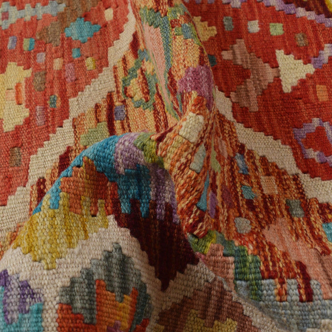 Handmade Afghan Vegetable Kilim 3' 5" x 4' 8" - No. AL56746