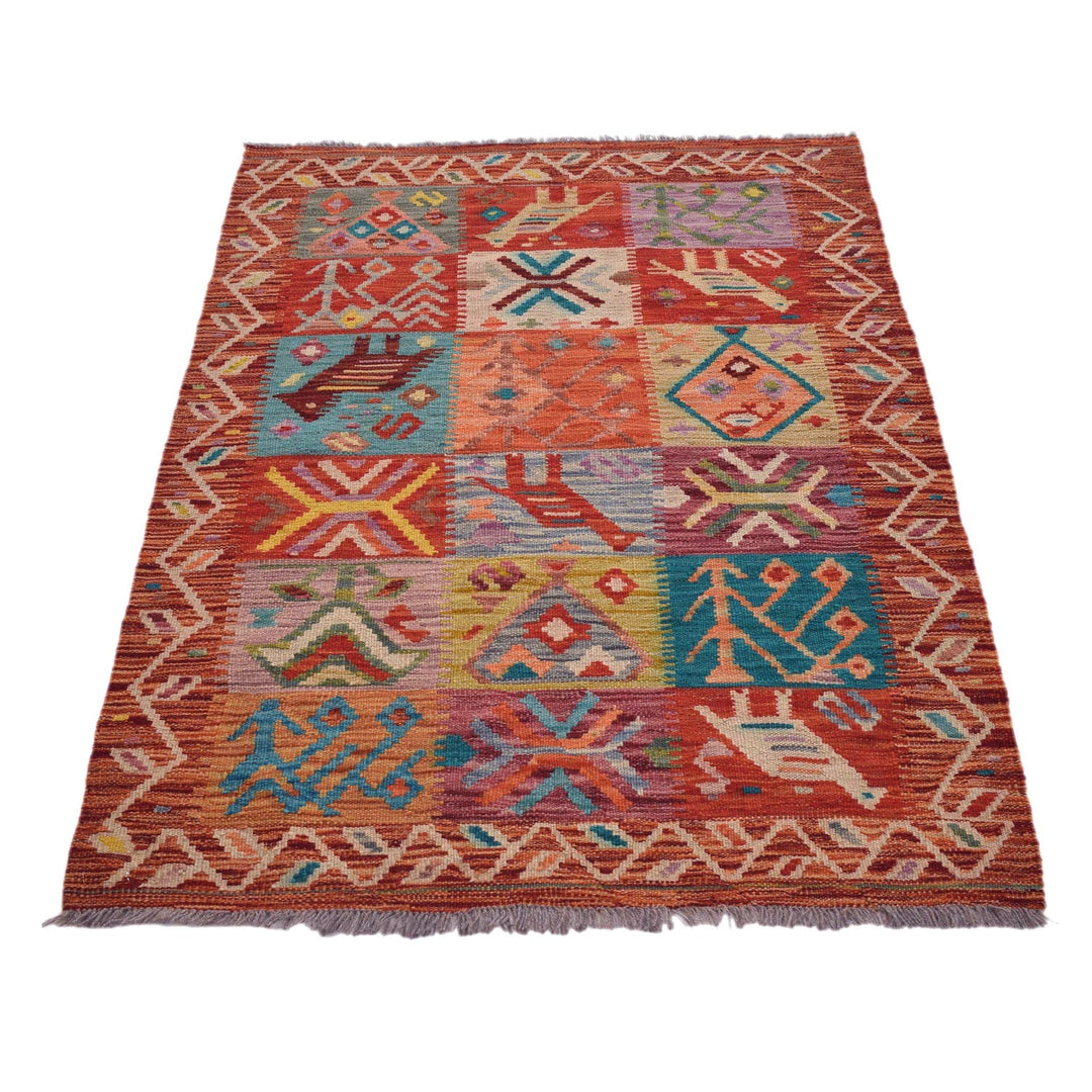Handmade Afghan Vegetable Kilim 3' 0" x 4' 8" - No. AL86021
