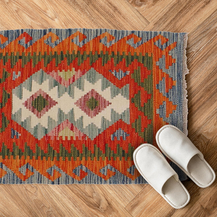 Handmade Afghan Vegetable Kilim 1' 10" x 2' 8" - No. AL82872