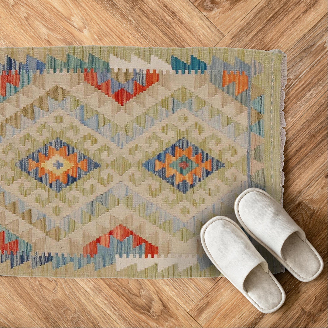 Handmade Afghan Vegetable Kilim 2' 0" x 2' 10" - No. AL81224