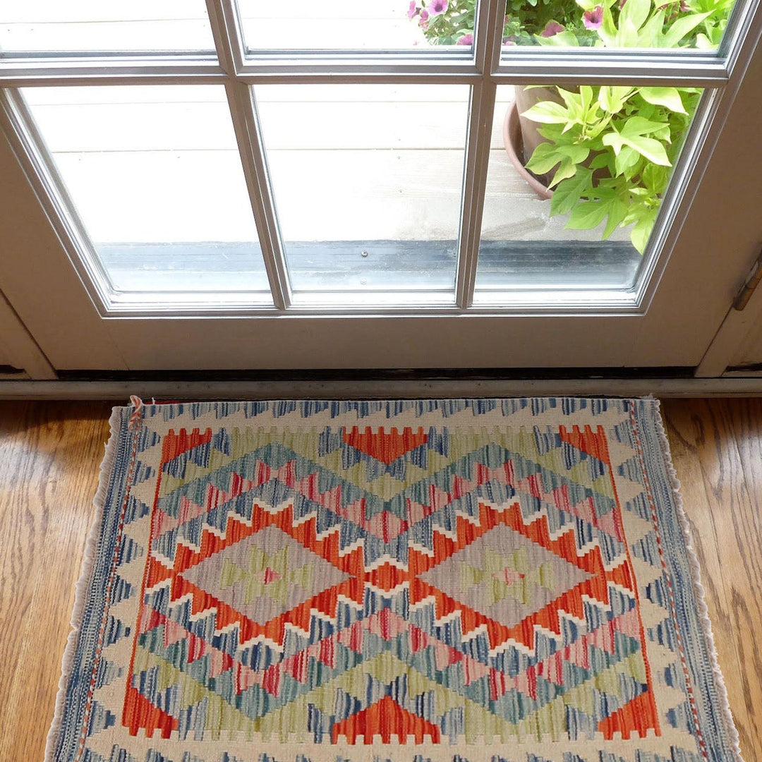Handmade Afghan Vegetable Kilim 2' 0" x 2' 11" - No. AL55793