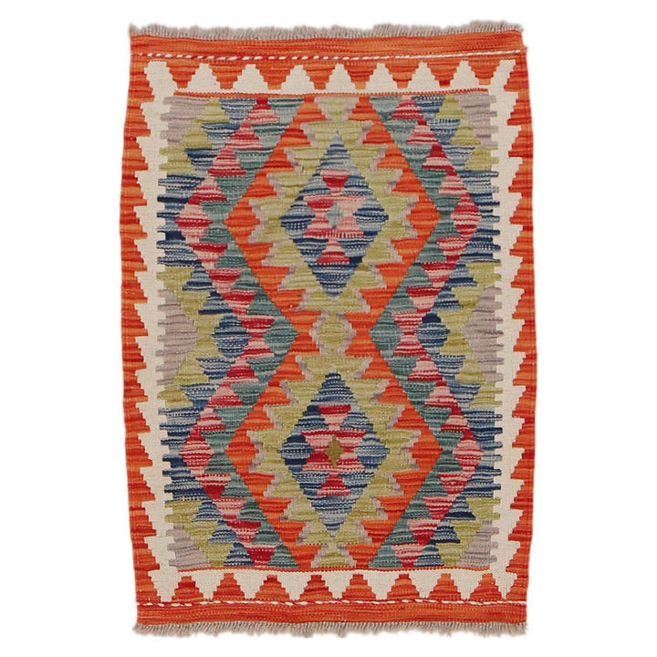 Handmade Afghan Vegetable Kilim 1' 11" x 2' 11" - No. AL23772